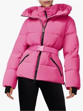 Fisoew Womens Ski Jacket Warm Hooded
Insulated Waterproof Quilted, New, small